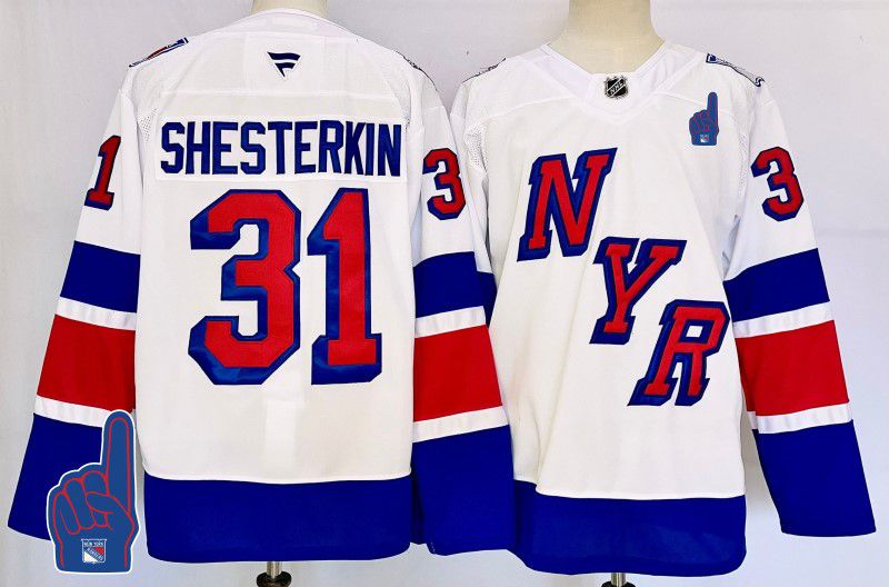 Men New York Rangers 31 Shesterkin White Fanatics 2025 NHL Jersey style 3